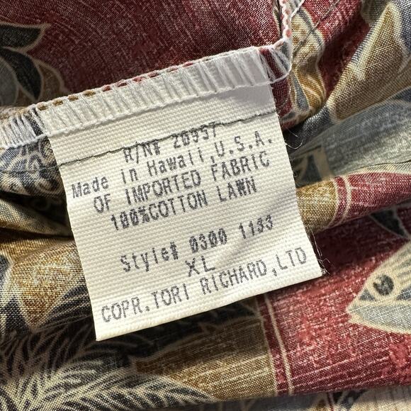 Vtg Tori Richard XL Honolulu Hawaiian Camp Shirt Turtle Fish Button Up‎ Tropical - Picture 9 of 10